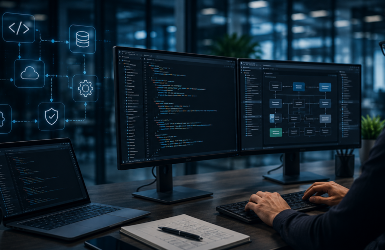 Desarrollamos plataformas empresariales a medida, end-to-end. SuiteCRM, APIs REST y microservicios con PHP, React y Python.