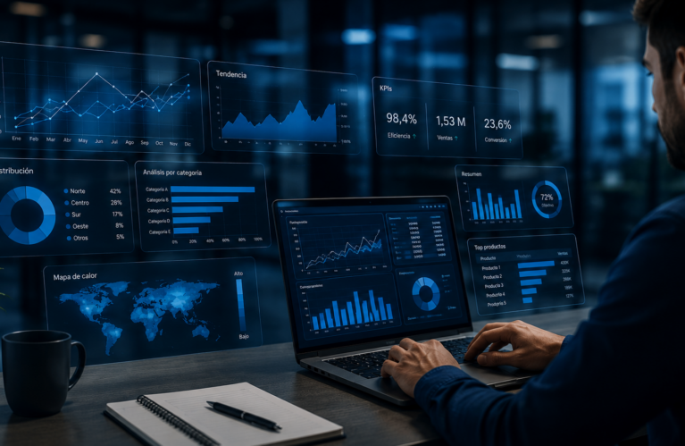 Dashboards, reportes automáticos, pipelines ETL y atribución multicanal. Tus datos convertidos en decisiones.