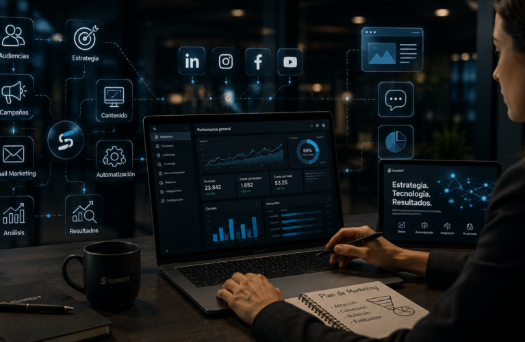 Implementación técnica de UTMs, atribución multicanal, integración de campañas con CRM y capacitación. Marketing que funciona de verdad.